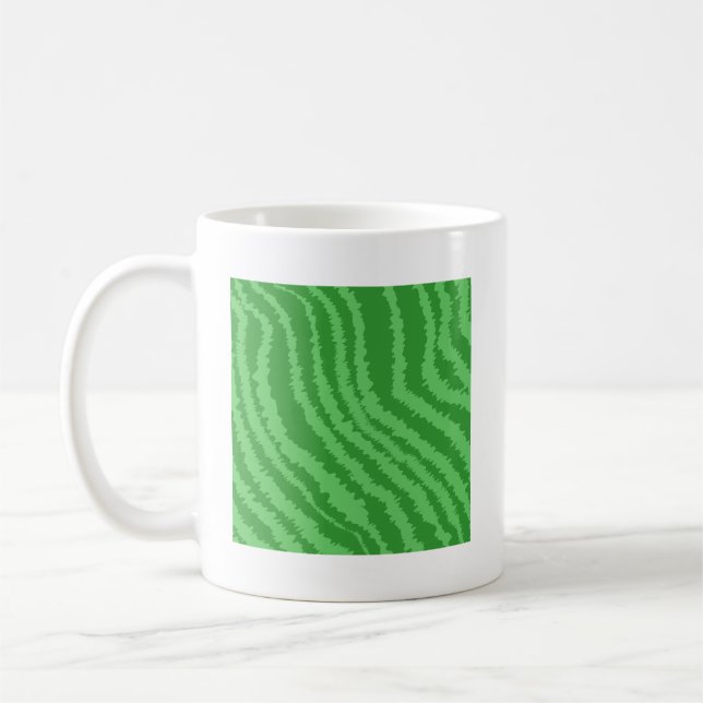 Mug Motif des rayures vertes onduleuses (Gauche)
