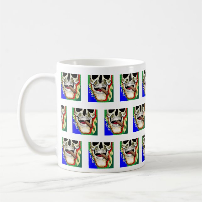 Mug Motif des signes Pop Art Skull Dollar (Gauche)
