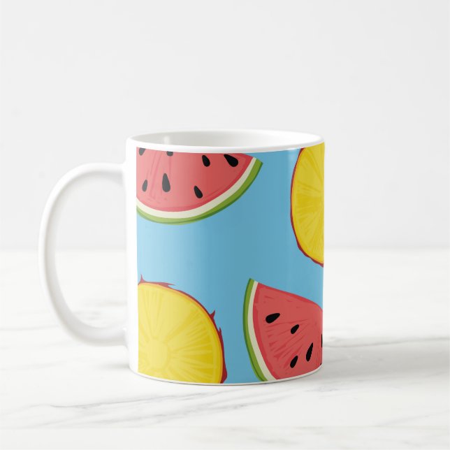 Mug Motif d'été avec ananas et pastèque, ba (Gauche)