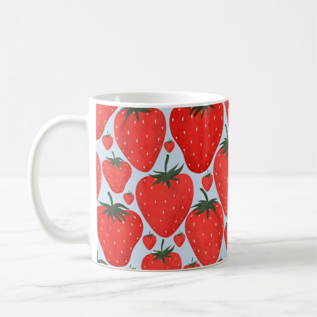 Mug Motif d'été avec fraises isolées à la lumière (Gauche)