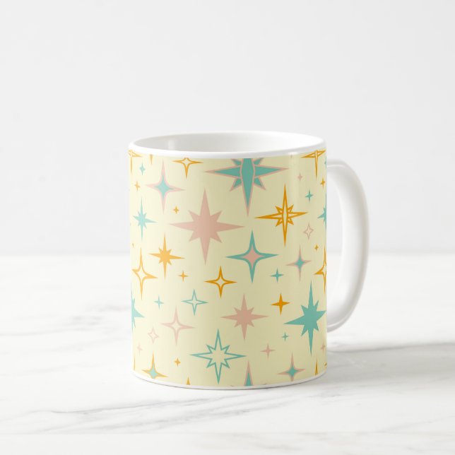 Mug Motif d'étoiles rétro colorées (Devant droit)