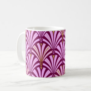 Mug Motif d'éventail Art déco - orchidée et violet