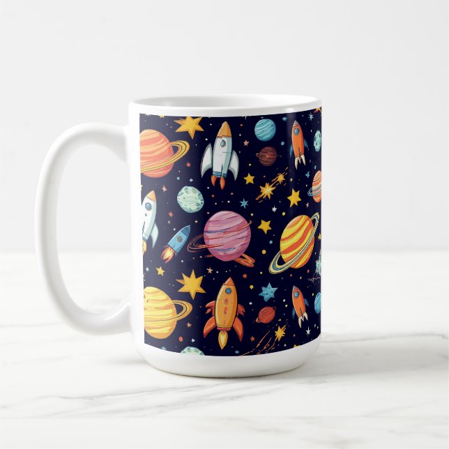 Mug Motif d'exploration spatiale coloré (Gauche)