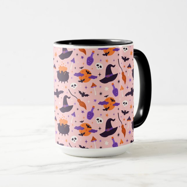 Mug Motif d'Halloween mou et rose (Devant droit)