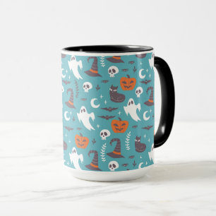 Mug Motif d'Halloween Turquoise amusant