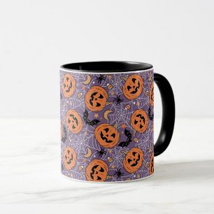 Mug Motif d'Halloween violet Jack-O-lanterne