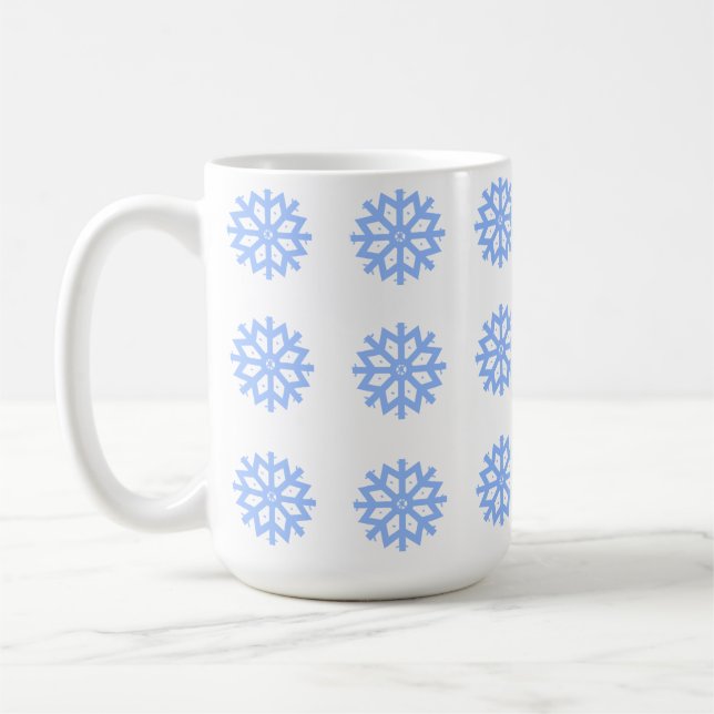 Mug Motif d'hiver bleu clair Snowflake (Gauche)