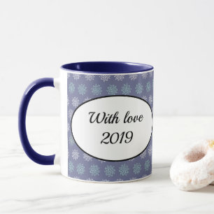 Mug Motif d'hiver Flèches bleues et blanches