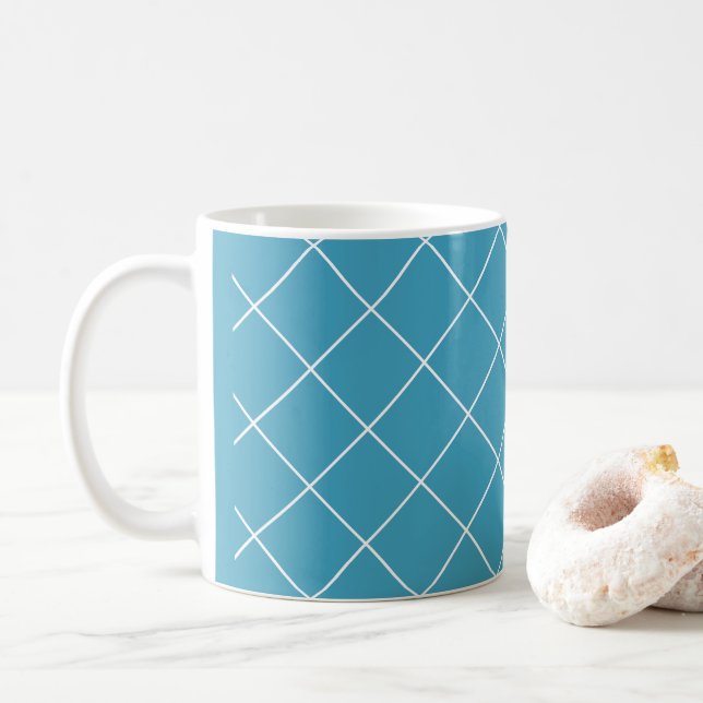 Mug Motif diamant Aqua (Avec donut)