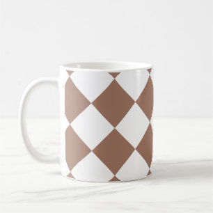 Mug Motif diamant en blanc et Mocha Mousse