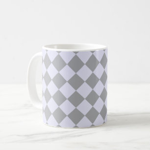 Mug Motif diamant en gris et lavande