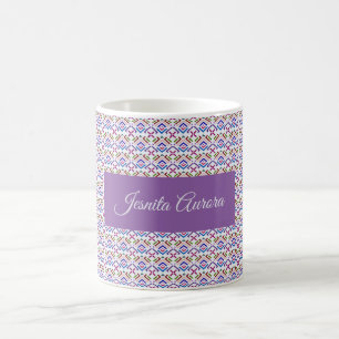 Mug Motif diamant géométrique ethnique pastel moderne