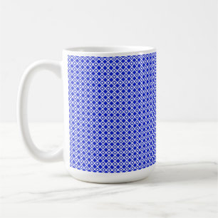 Mug Motif diamant géométrique moderne bleu et blanc
