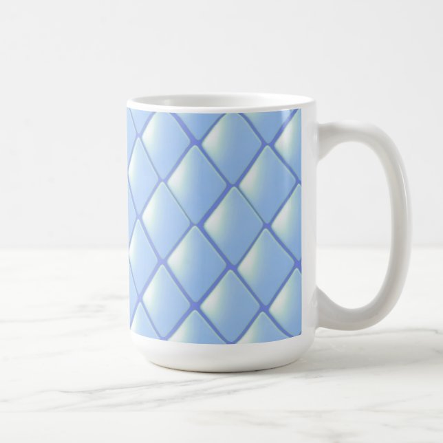 Mug Motif diamant matelassé bleu (Droite)