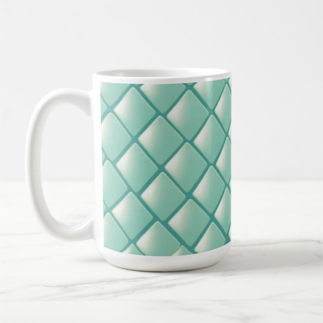 Mug Motif diamant matelassé sarcelle (Gauche)
