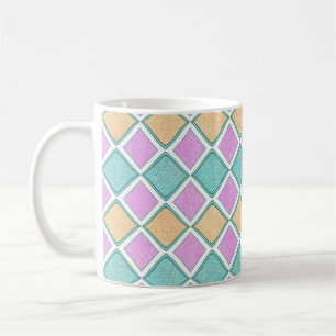 Mug Motif diamant prisme Harlequin pastel