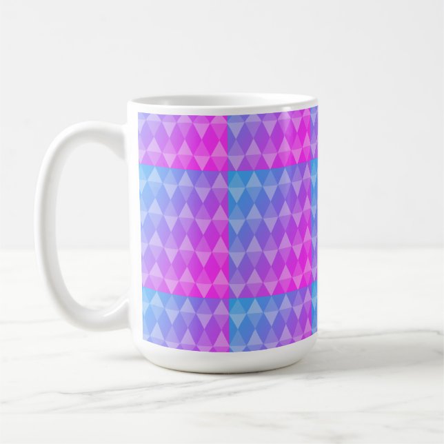 Mug Motif diamant rose, violet, bleu (Gauche)