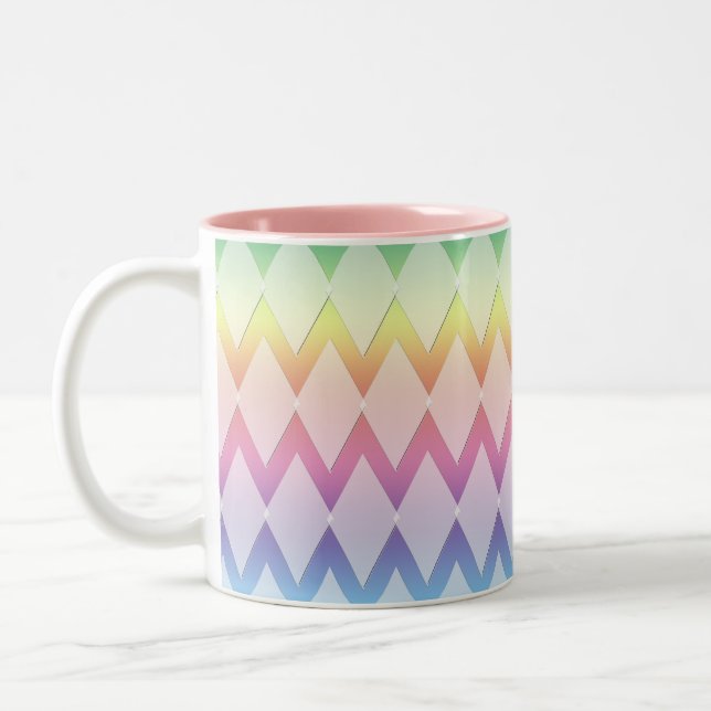 Mug - Motif diamant sur les couleurs arc-en-ciel (Gauche)