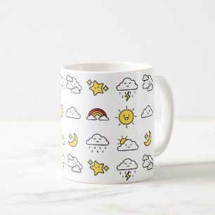 Mug Motif d'icônes météo mignonne