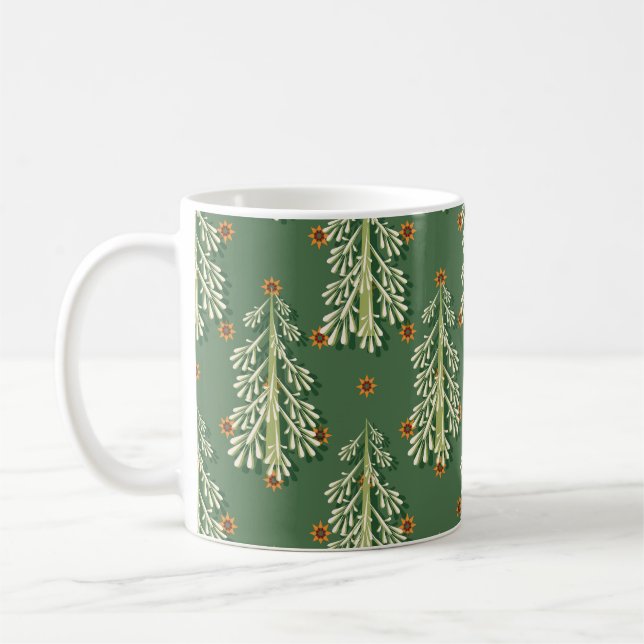 Mug Motif d'illustration des arbres de Noël (Gauche)