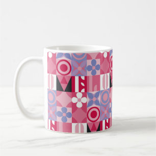 Mug motif d'impression géométrique rétro