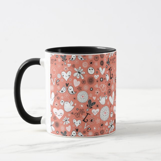 Mug Motif d'inséparables (Gauche)
