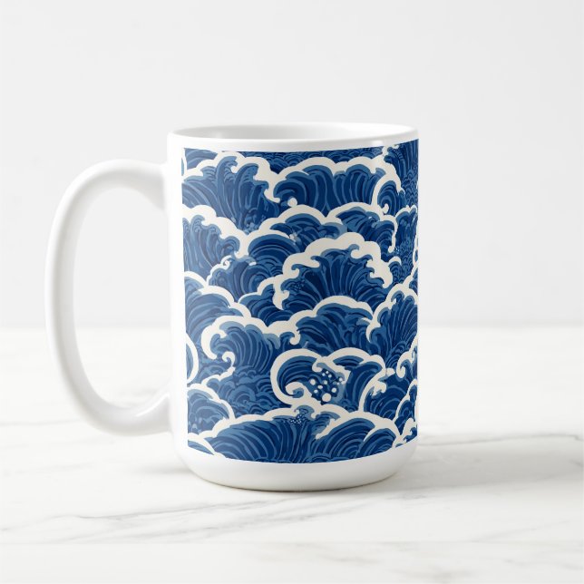 Mug Motif d'onde océanique sans faille d'inspiration j (Gauche)