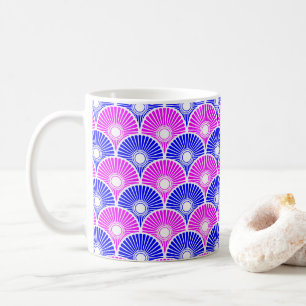 Mug Motif d'onde semi-circulaire Magenta Pink