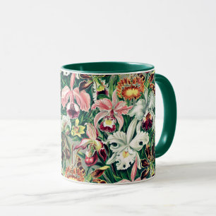 Mug Motif d'orchidée blanche rose jaune