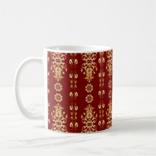Mug Motif doré classique sans couture. Motif d'or sur