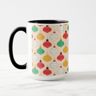 Mug Motif d'ornements de Noël rétro
