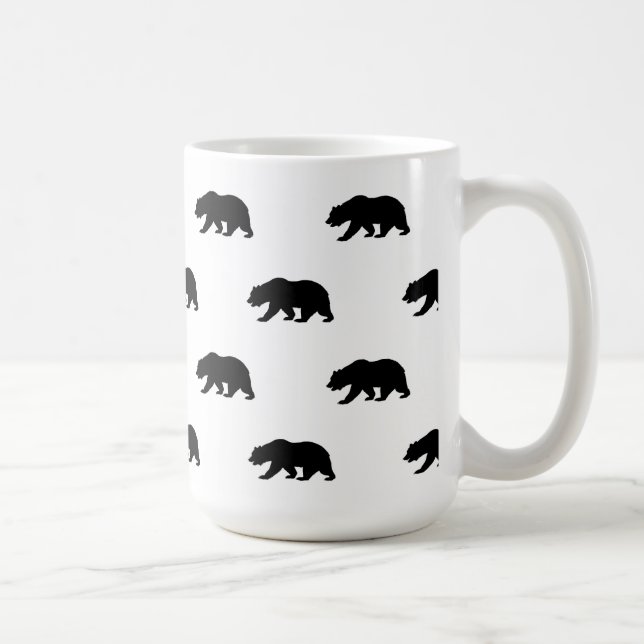 Mug Motif d'ours grizzli blanc et noir (Droite)