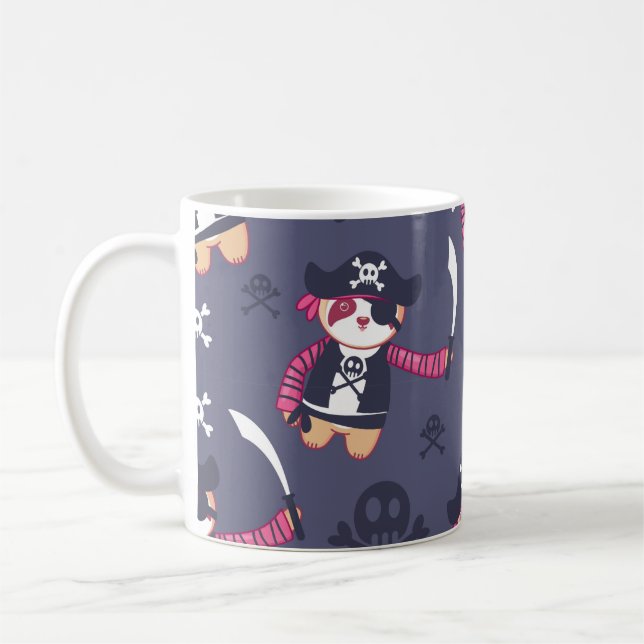 Mug Motif d'ours panda pirate mignon (Gauche)