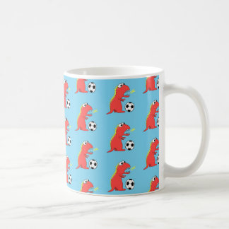 Mug Motif drôle bleu du football de dinosaure de bande