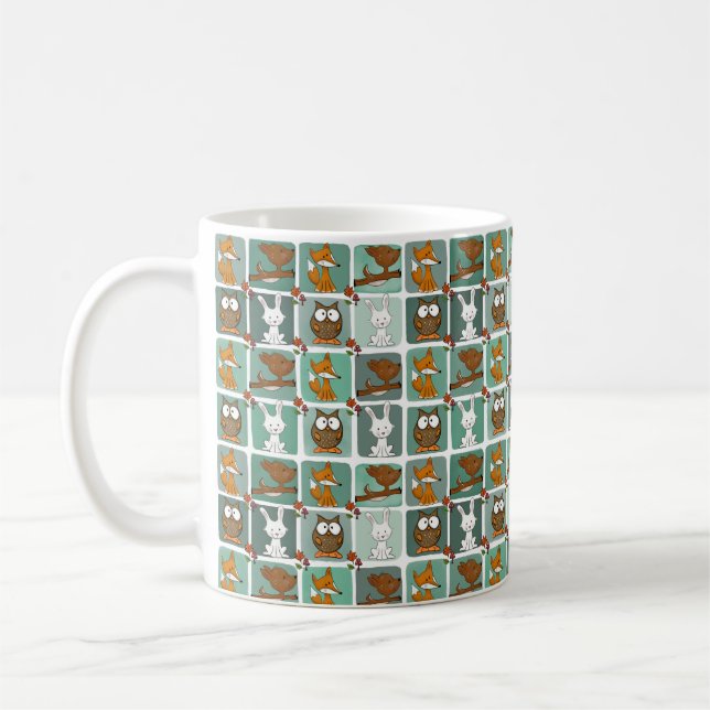 Mug Motif du bloc des animaux des bois (Gauche)