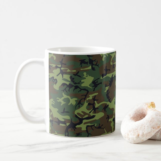 Mug Motif du Camouflage Vert, Motif militaire, Armée (Avec donut)