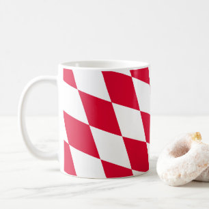 Mug Motif du drapeau diamant de Bavière rouge et blanc
