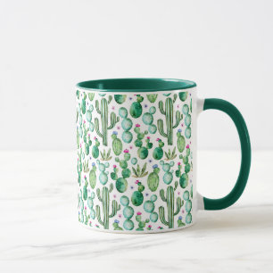Mug Motif d'usines de cactus d'aquarelle