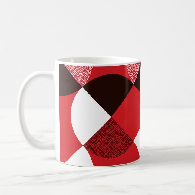 Mug Motif dynamique en diagonale texturée rouge (Gauche)