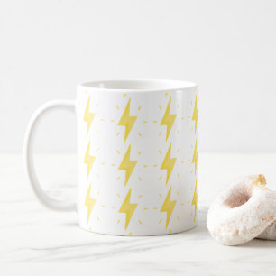 Mug Motif éclair jaune gras