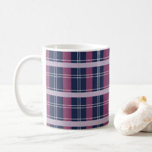 Mug Motif écossais Tartan bleu violet