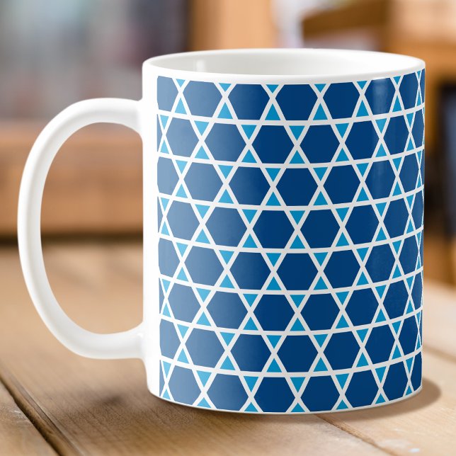 Mug Motif élégant Blue & White Star (Créateur téléchargé)