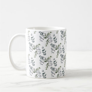 Mug Motif élégant de feuilles d'eucalyptus vert sauge