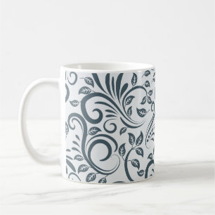 Mug Motif élégant de filigrane floral en spirale