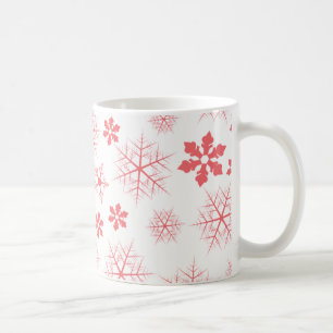 Mug Motif élégant de flocon de neige rouge simple pour