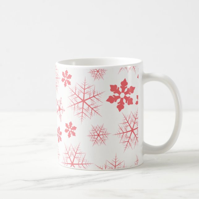Mug Motif élégant de flocon de neige rouge simple pour (Droite)