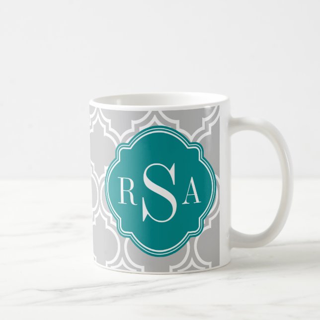 Mug Motif Emerald Monogramme en carreaux gris (Droite)