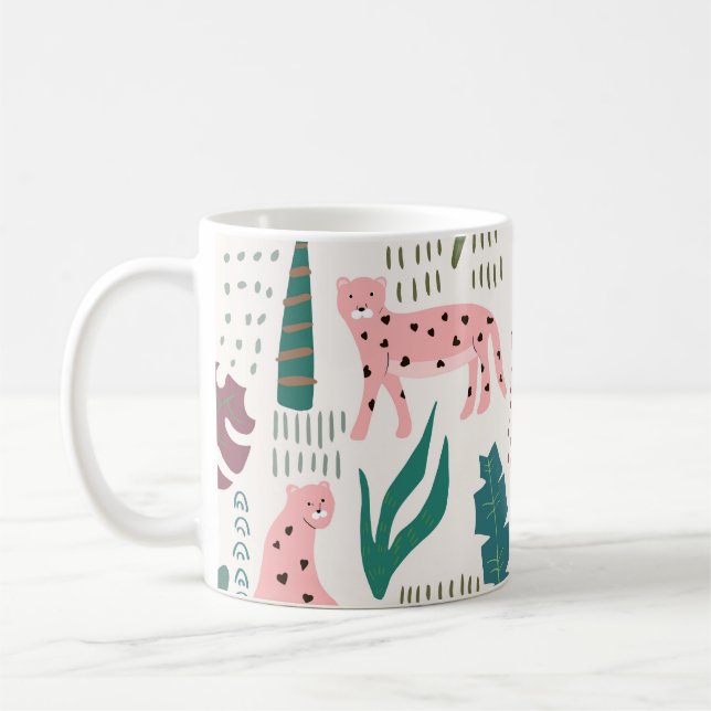 Mug Motif, empreinte de léopard, vintage. (Gauche)