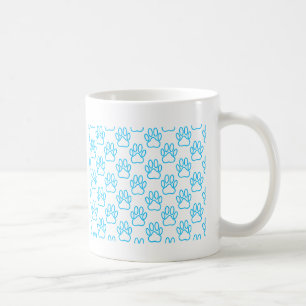 Mug Motif Empreinte de patte de Blue Neon Dog