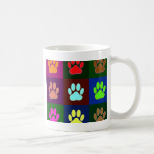 Mug Motif Empreinte de patte de chien multicolore